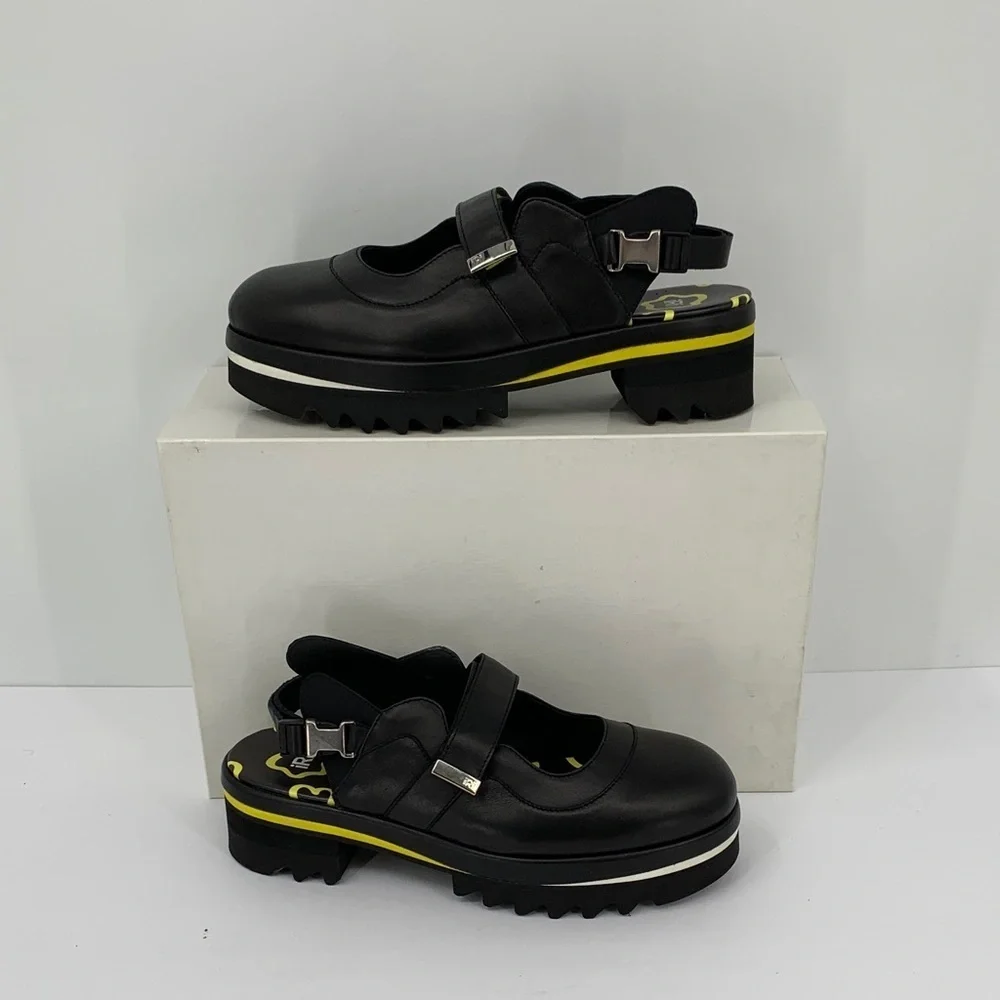 IRI DAANY chunky leather sandal shoe platform black leather maryjane new 41 11